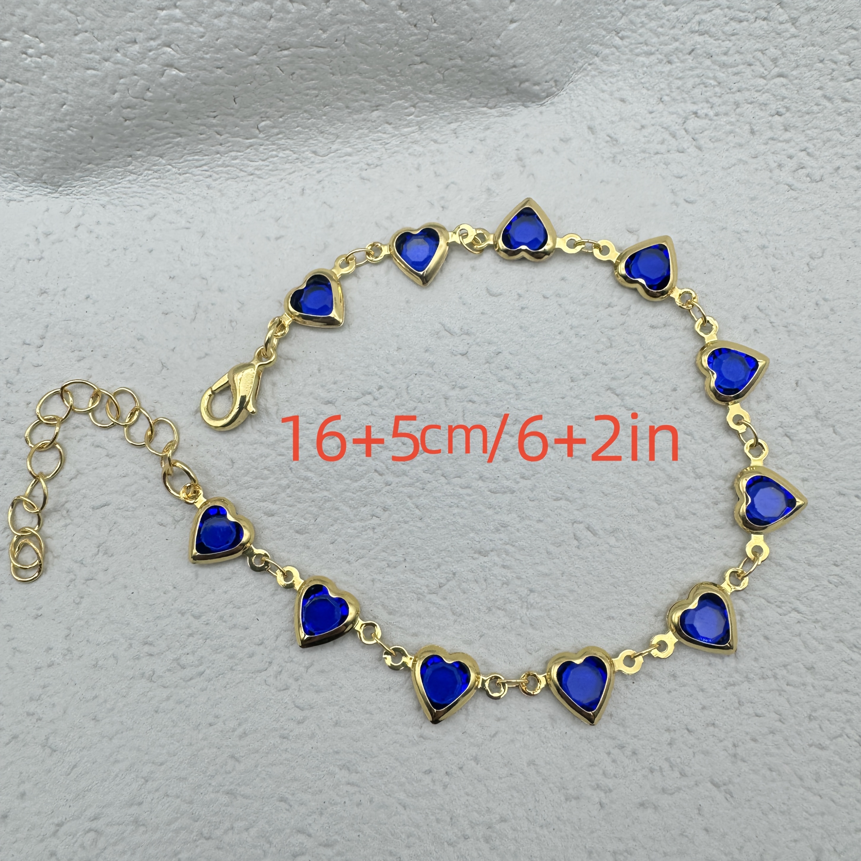 Boho Heart Beaded Bracelet with Glass Gemstones Adjustable Clasp